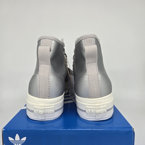 New adidas Nizza RF Platform Mid Silver Metallic GX8369 Women's Shoes Size 10 - Picture 4 of 8